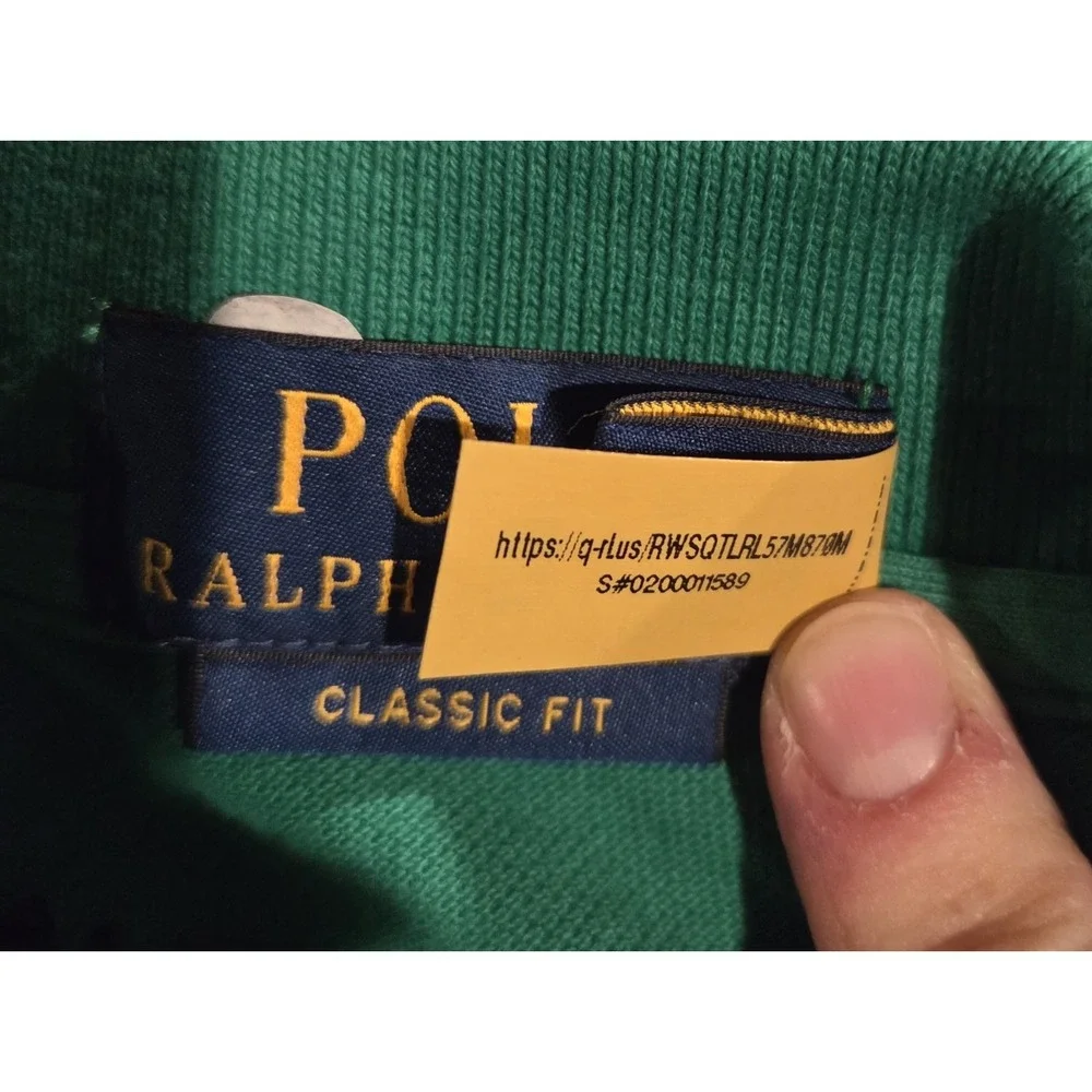 NWT Polo Ralph Lauren Men's M Classic-Fit Peace Climb Love Green Polo Shirt Embr
